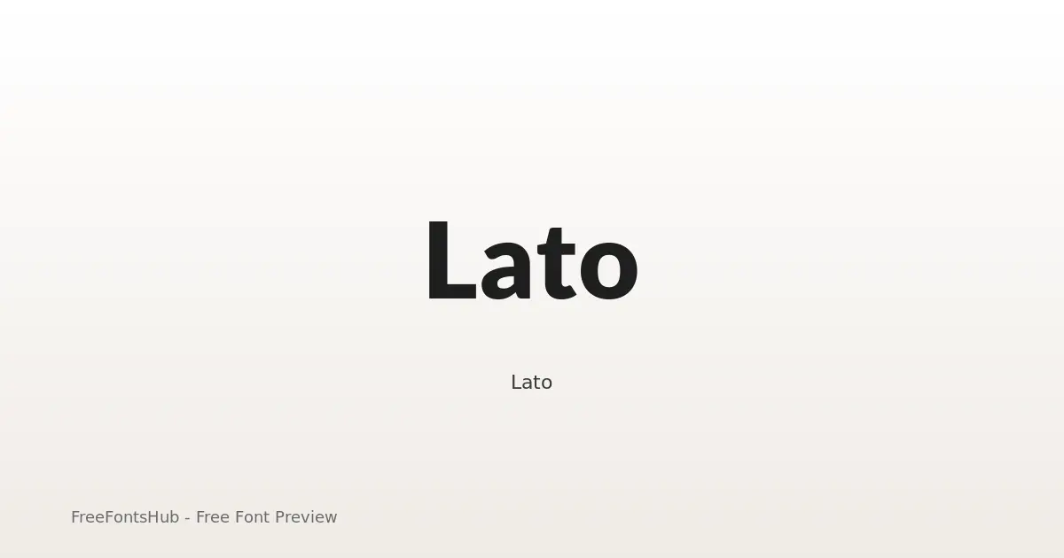 Lato Font Download